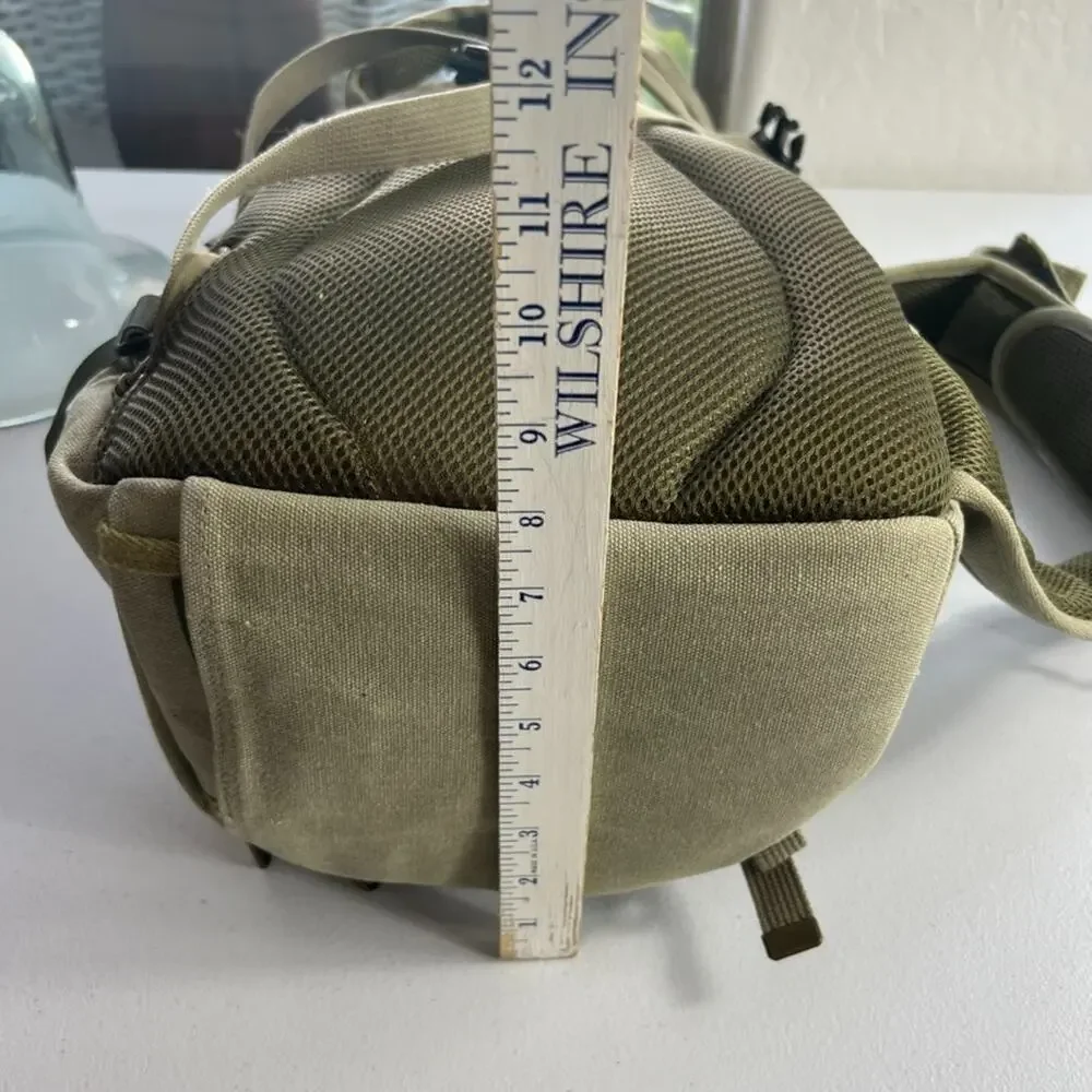 Matin Canvas Tan Camera Backpack Padded Inside Pockets Adjustable Straps